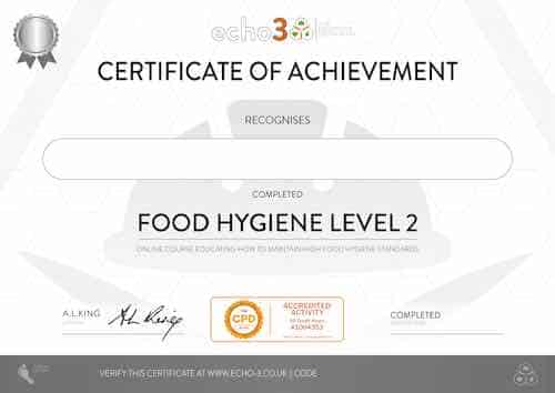 Food & Hygiene Level 2 Certificate Yacht Crew