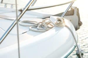 cable on the side of the yacht
