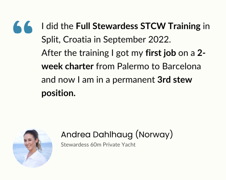 Stewardess Full Yacht STCW Training